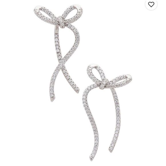 diamond bow earrings M45 - Picture 1 of 7